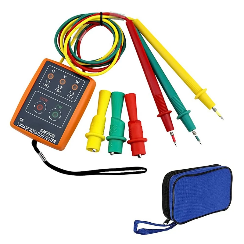 

2025 New Phase Tester Rotating Field Measuring Device, 3 Phase El Sequence Indicator Pressure Rotation Meter With LED And Buzzer