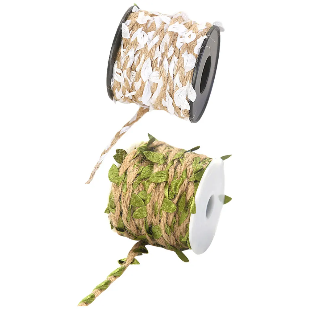 

Simulation Rattan Leaves Decor Ropes 2 Rolls Artificial Vine Twine Jute DIY Emulated Leaf Wedding Party Gardening Photo Wall