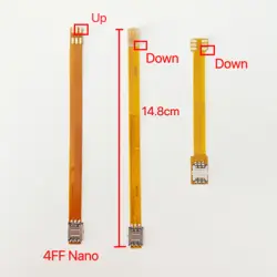 Convertisseur de carte Sim Nano 4FF vers carte Sim Usim Nano 4FF, adaptateur Vertical, câble d'extension fpc
