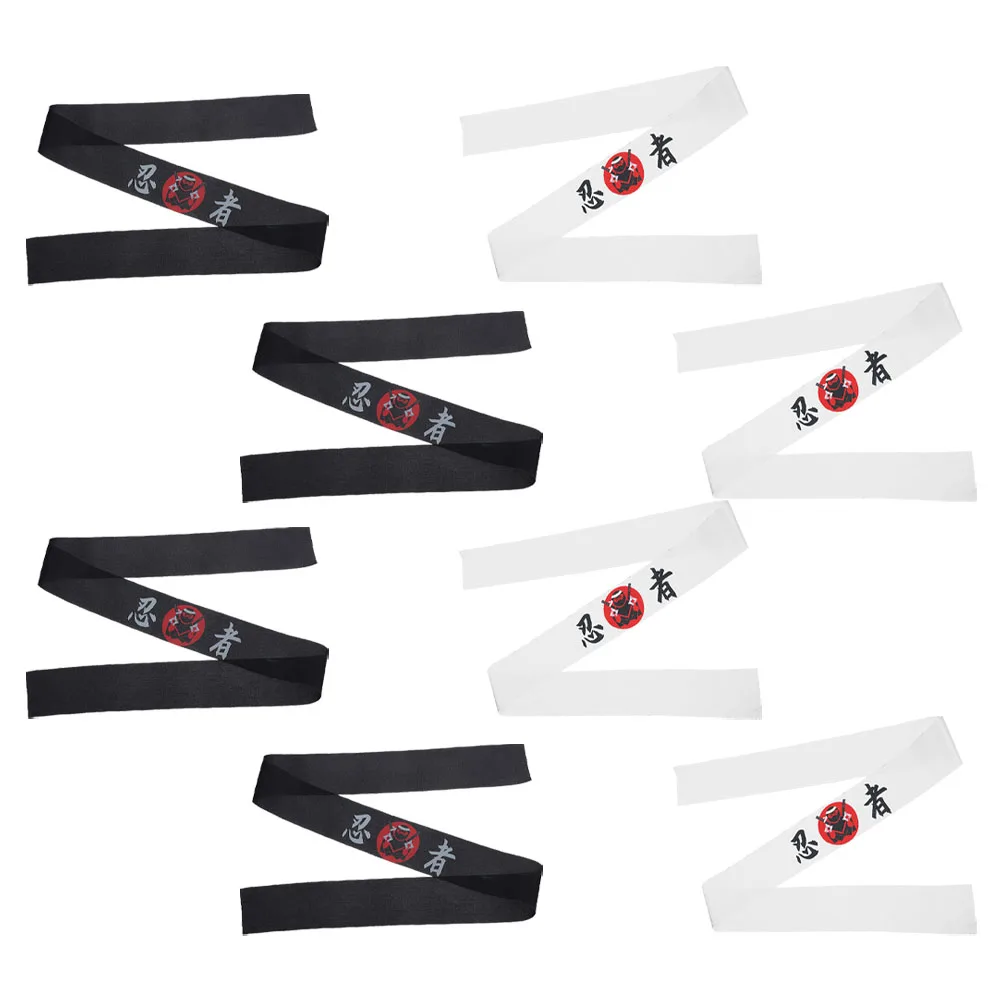 

8pcs Chef Ninja Print Cooking Karate Parties Bandana Karate Accessory Samurai Hat Martial Arts Accessories Daily Use