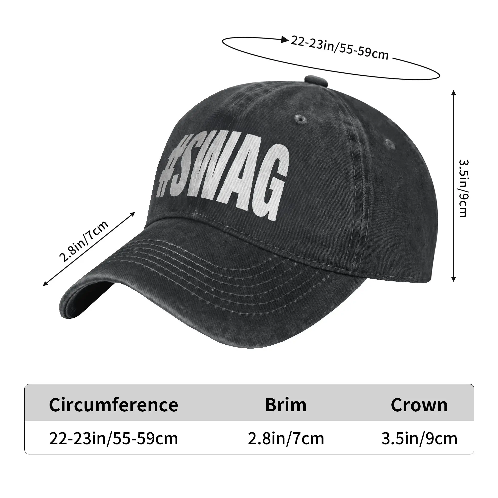 Hashtag Swag Baseball Cap Sun  Running Hippie Sun-Proof Washed Trucker Hat Men Adult Casual Print Snapback Cap