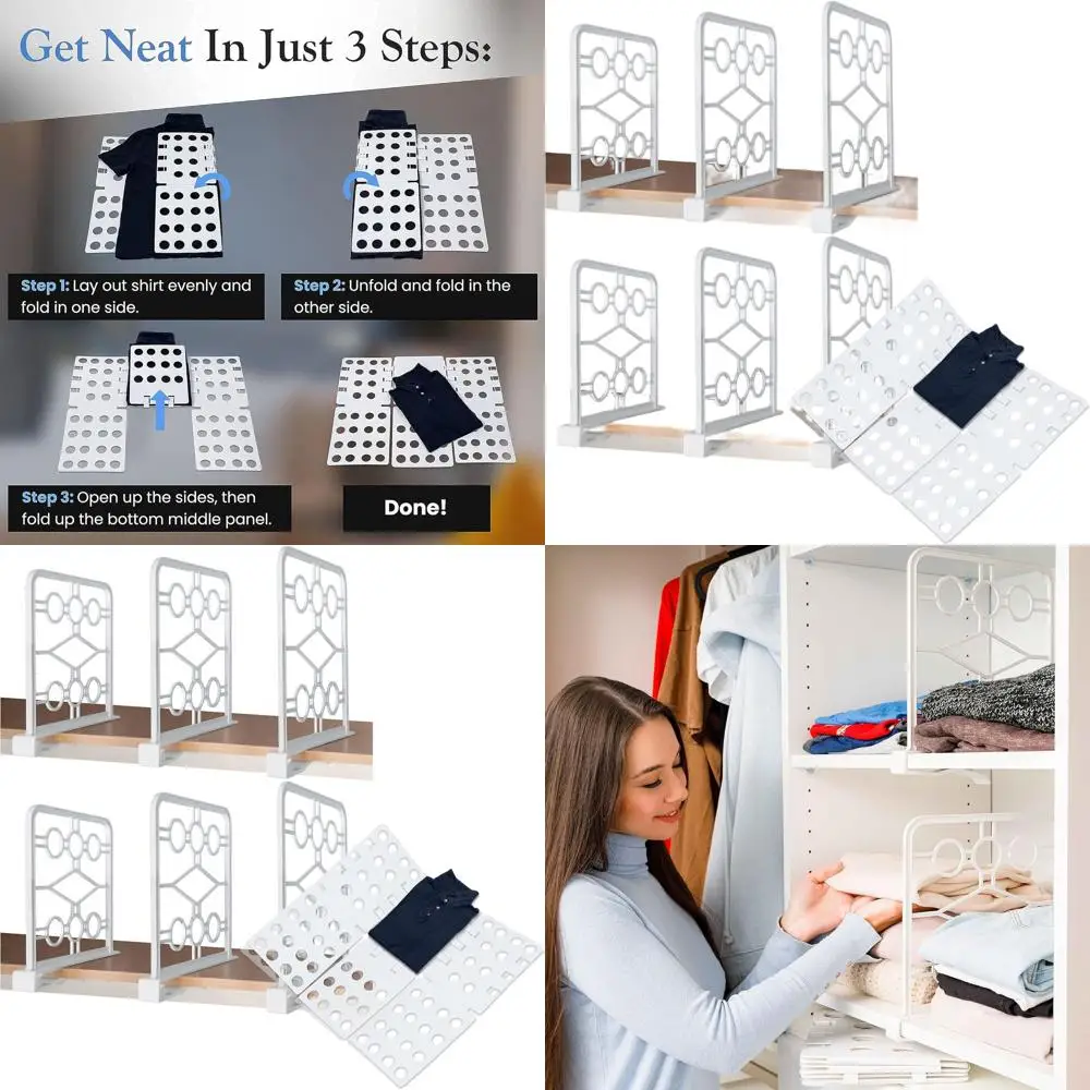 

Компактные разделители для футболок — максимально увеличение хранения в шкафах, кухонах и многое другое — набор из 6 штук, прочный и простой в установке