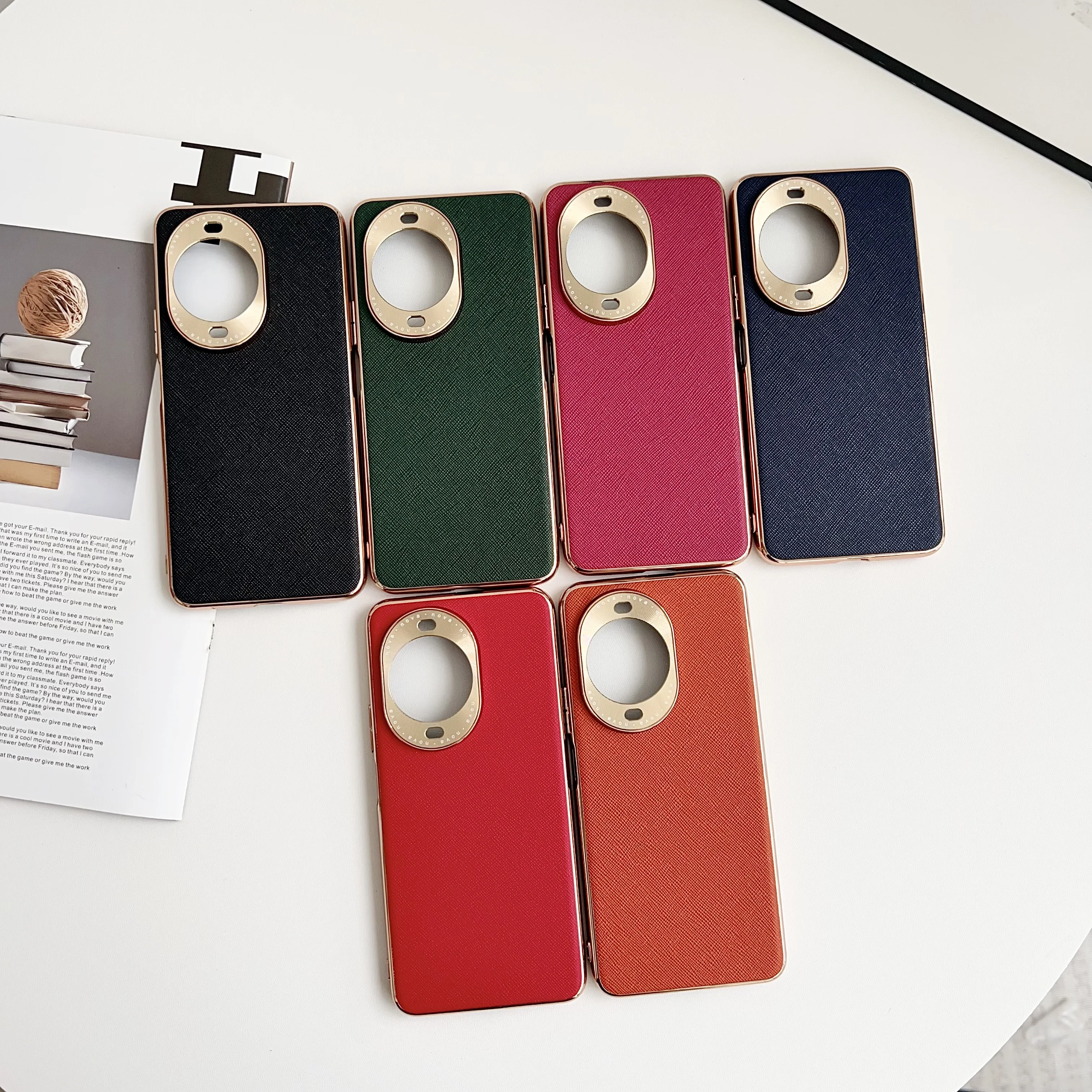 

Shockproof Electroplating Leather Hard Case For Huawei Nova 14 Nova 13 12 Pro 11 10, Slim Camera Protection Phone Cover Funda