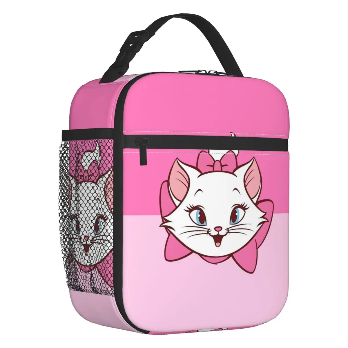 

Custom Marie Cat Insulated Lunch Bag for Women Resuable Cartoon Movie Pink Kitten Film Cooler Thermal Bento Box Office Picnic