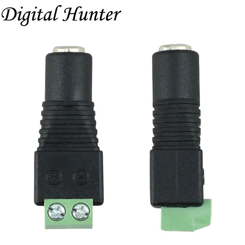 2PC 5.5mm x 2.1mm Male CCTV LED DC Power Plug Jack Adapter