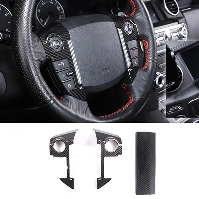 Car Steering Wheel Button Trims Cover for Land Rover Discovery 4 2009 2010 2011 2012 2013 2014 2015 2016 Kit Accessories Auto