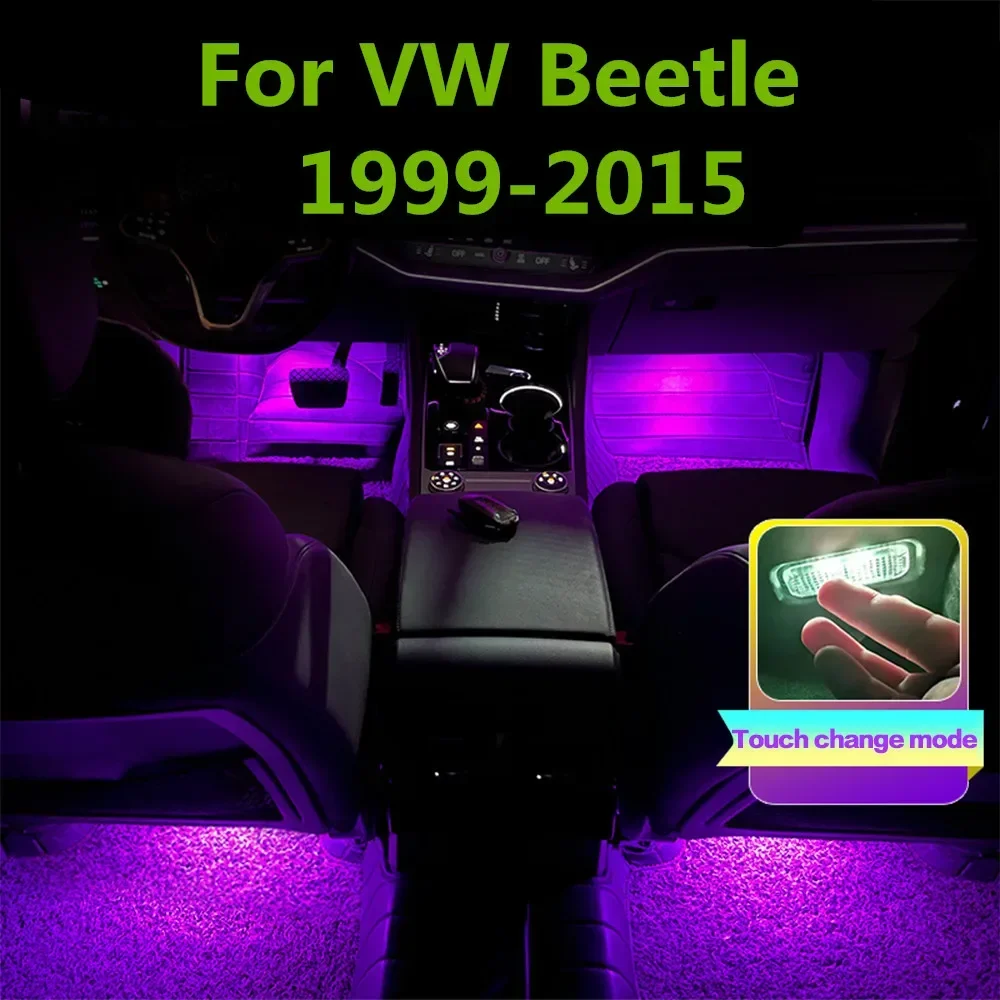 

LED Car Interior Footwell Light RGB Atmosphere Lamp Decorative Accessory For VW Beetle 1999 - 2006 2007 2008 2009 2010 2011 2015