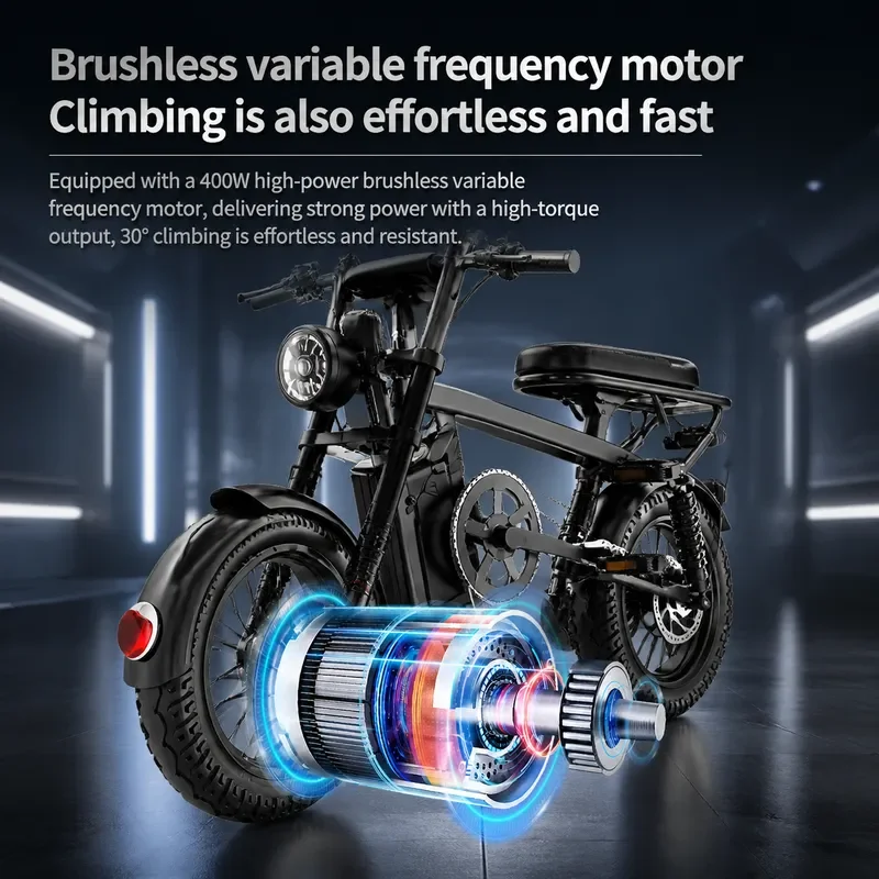 14 Inch Folding Electric Bicycle Portable Mini E Bike Battery Assisted Scooter New National Standard Compact Design for Urban