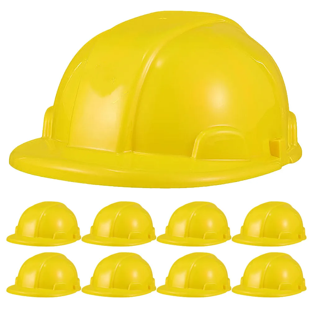 9Pcs Kids Construction Hard Hat Set Bright Color Pretend Play Engineer Safety Cap for Indoor Outdoor Role Play Party Costume