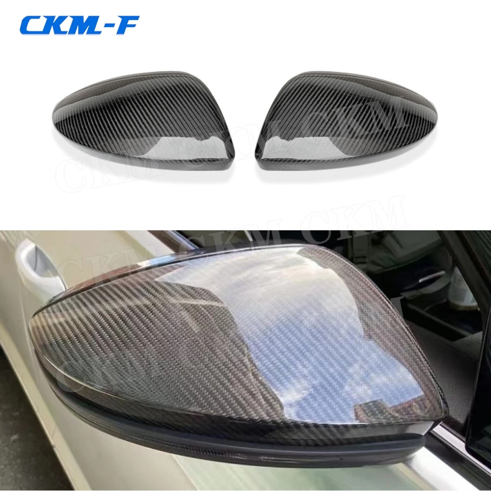 Carbon Fiber Mirror Cover Reverse Mirrors Shell for Audi C8 A6 S6 A7 S7 A8 2019-2024  with hole Rearview Mirrors Case Housing