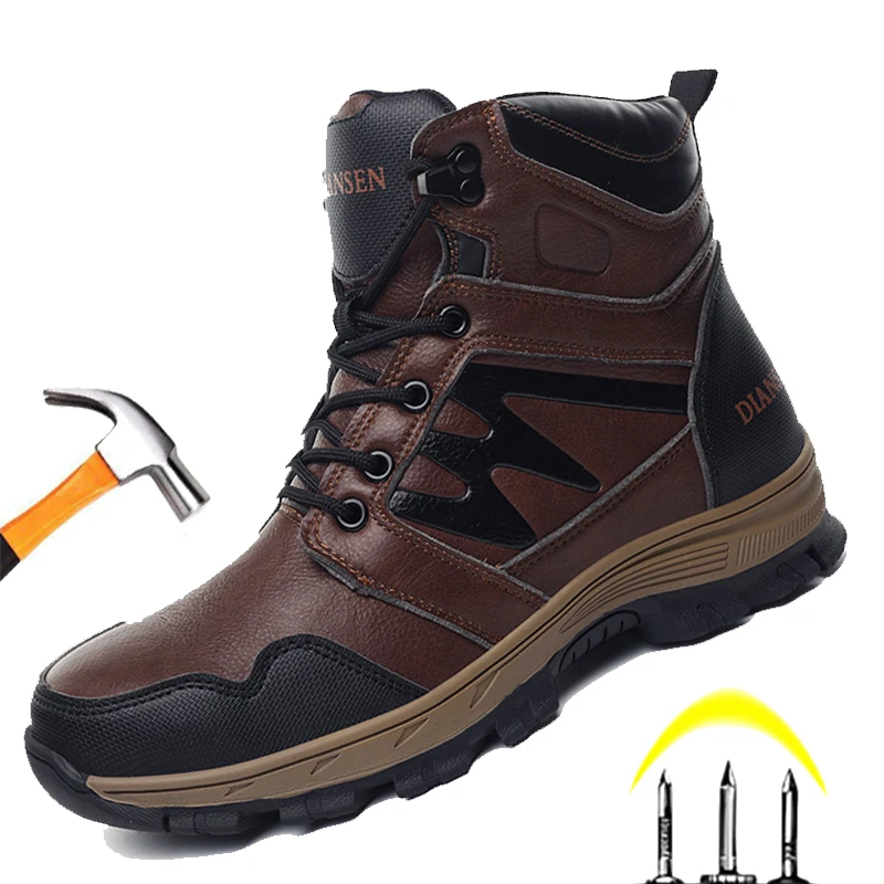 Safety Shoes Men Work Sneakers Indestructible Shoes Puncture-proof Protective Shoes Anti-smash Boots Work Boots Steel Toe