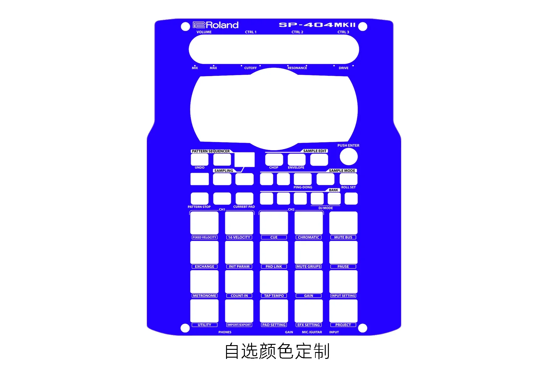 ROLAND SP-404 MK2 Sampler Panel Film, Roland Colorful Sticker Not Ironing Plate