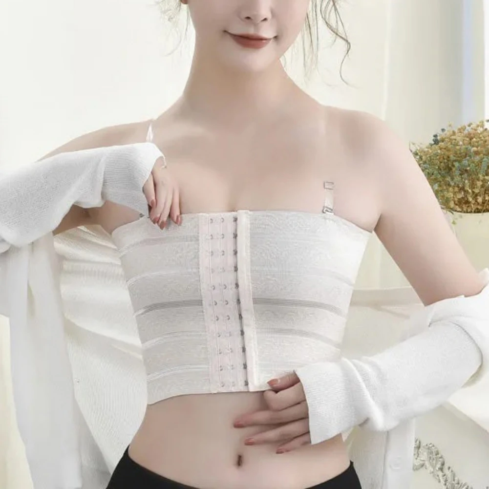 Front Buckle Women's Seamless Corset Solid High Stretch Chest Shaping Camisole Lateral Breast Gathering Slim Shapewear