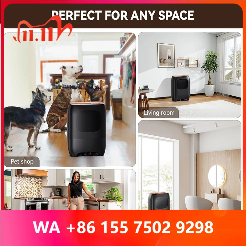 Contactless acuum Dustbin 700W Ideal for Hair Salons Pet Hair & Food Residue Cleanup Sensor Technology