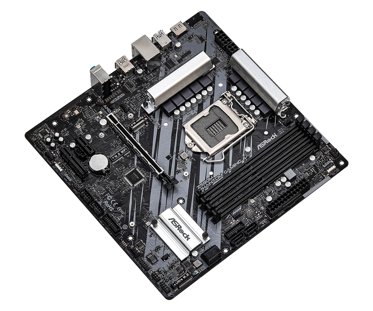 Imagem -02 - Placa-mãe Phantom Gaming Soquete Amd X570 Suporte Am4 Ryzen 5600 5900 4600g 5700g 1600 Cpu Ddr4 128g Micro Atx Asrock-z590m