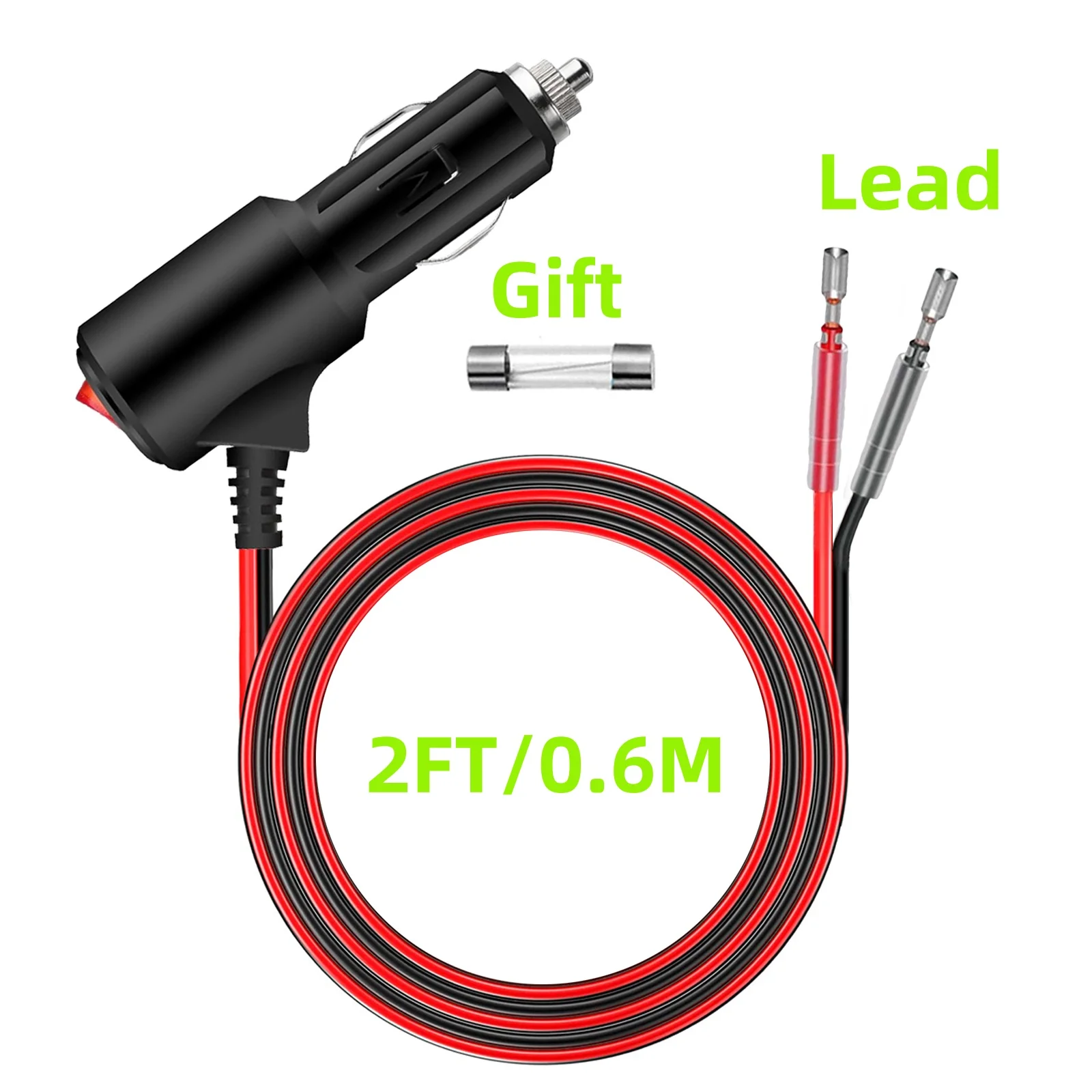 12V 24V Fast Car Chargers Car Universal Cigarette Lighter Socket Splitter Connector DC 3.5MM Power Adapter On Off Switch For GPS