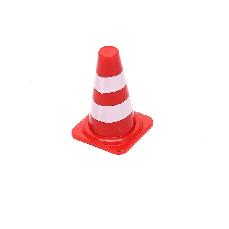 10Pcs Cute Mini Plastic Traffic Roadblocks, Training Cones & Tiny Traffic Signs For Dollhouse Micro Scene Decor Craft Supplies