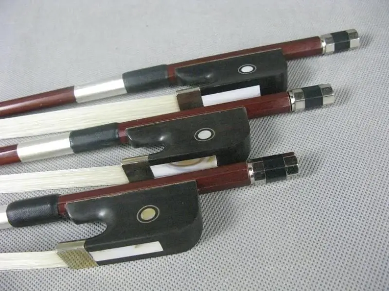 3pcs upright bass bow 3/4, Best France style brazilwood double bass bow 3/4