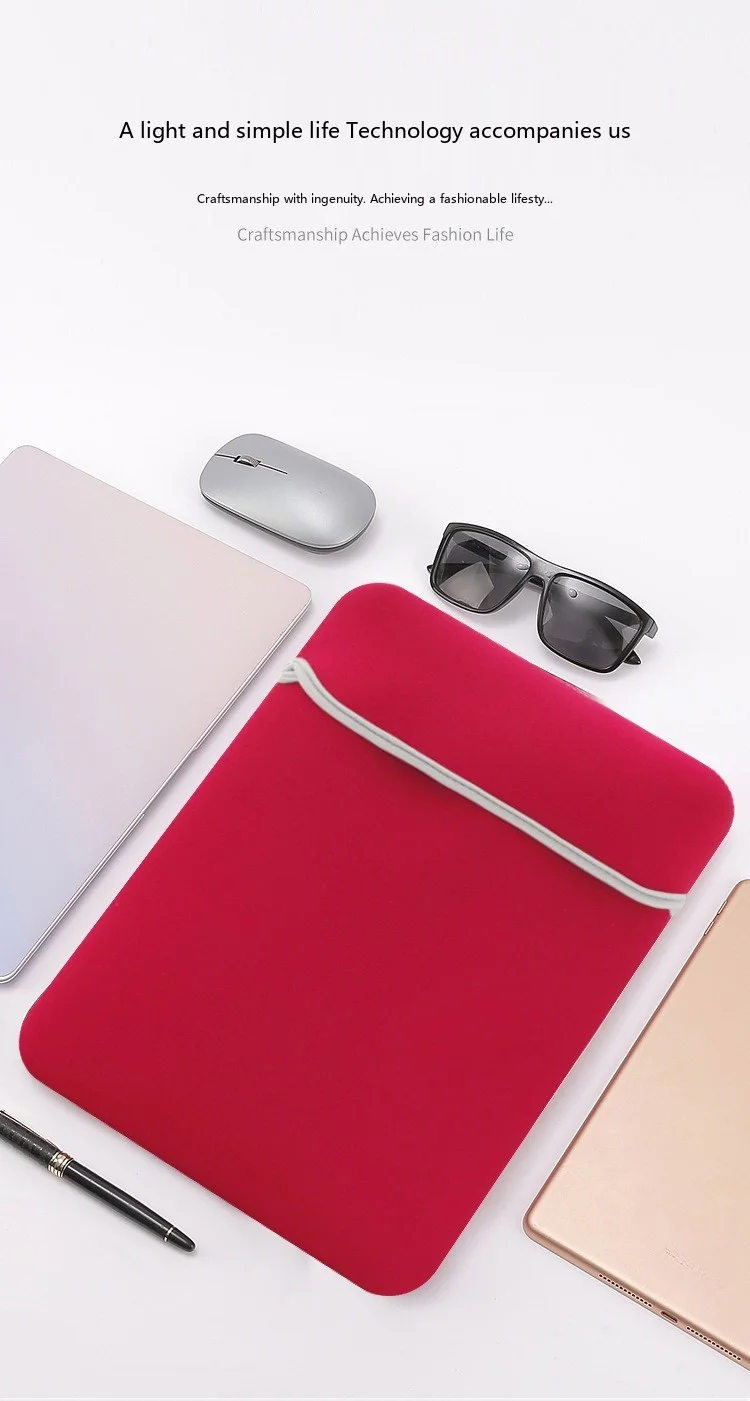 Neopren-Laptop-Hülle 7-17 Zoll Stoßfeste Schutztasche für Notebook und Tablet mit Weichem Futter – Detail 2