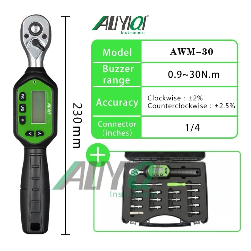 ALIYIQI15PCS Car Repair Tool Kit 1/4-Inch 0.9-30NM Car Repair Tool Digital Torque Wrench Combo Auto Repairing Set Mechanic Tools