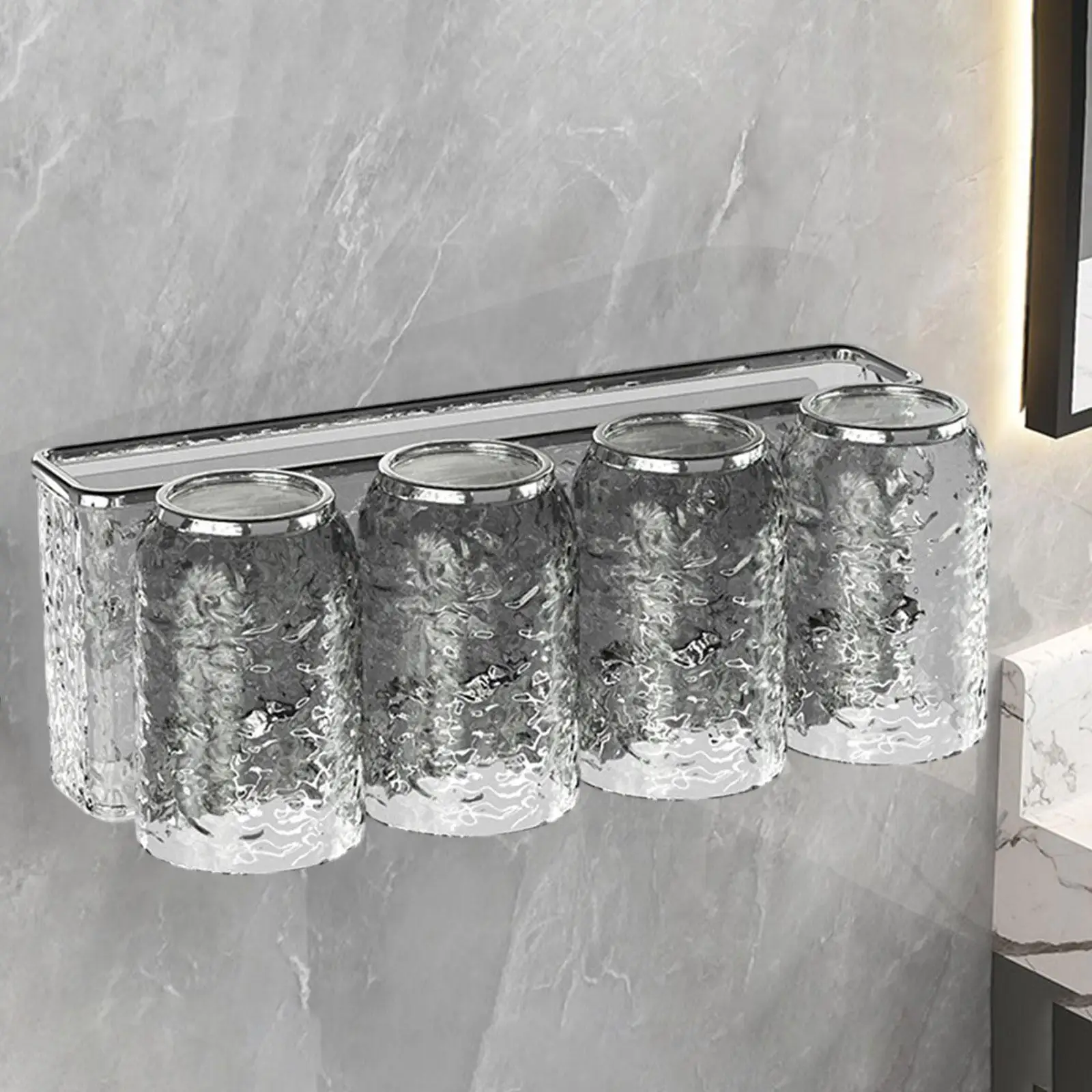 Toothbrush Holder, Wall Mount with Rinse Cup, Simple Toothbrush Holder,