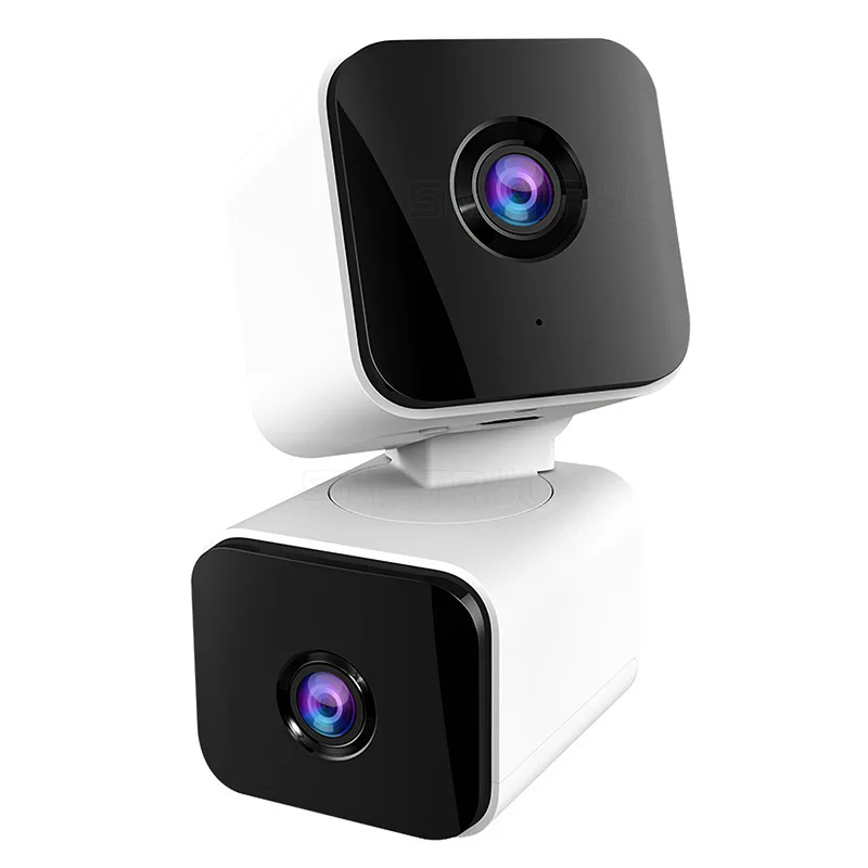 4K Indoor Dual Lens WiFi Security Camera Auto Track Home Safety System Smart Life Monitor Two-way Voice Camera With 32G SD Card