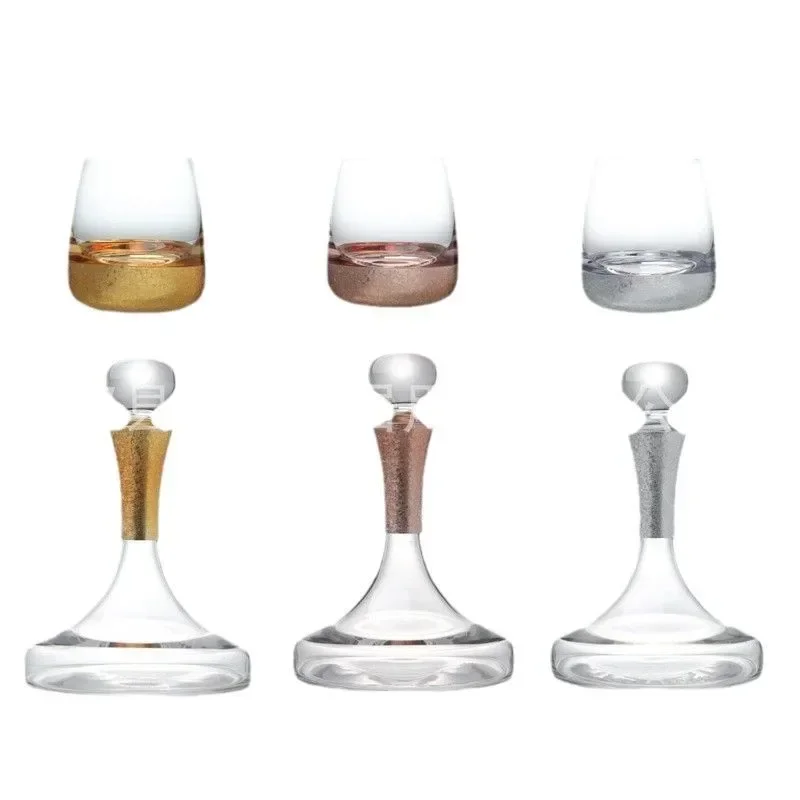 

New gold foil handmade glass jug whisky glass dispenser creative home