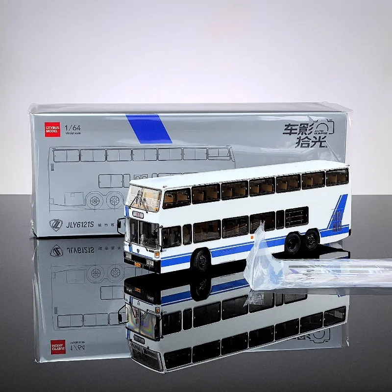 Diecast 1/64 Skala Jinling Legierung Modell Autos JinlingDouble Decker Bus Spezielle Route5 Spielen Fahrzeuge Spielzeug für Jungen Geschenk Original Box