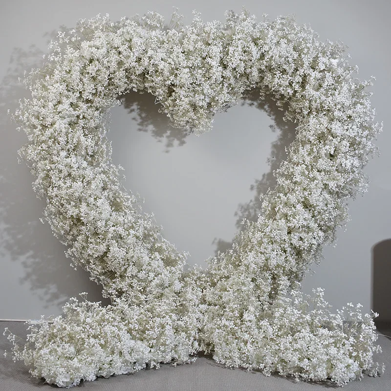 2.4 meters new white gypsy heart flower arrangement, simulated flower row wedding decoration fake flower on the wedding site