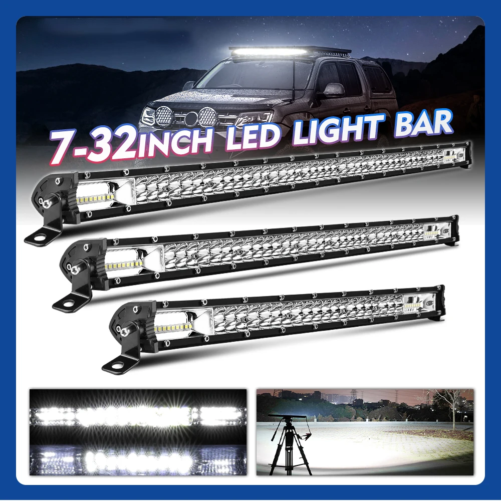 

12V 24V LED Bar Spot Flood 7/14/20inch LED Light Bar Work light for Offroad Truck Boat 4x4 Car Barra Super Bright LED Headlight