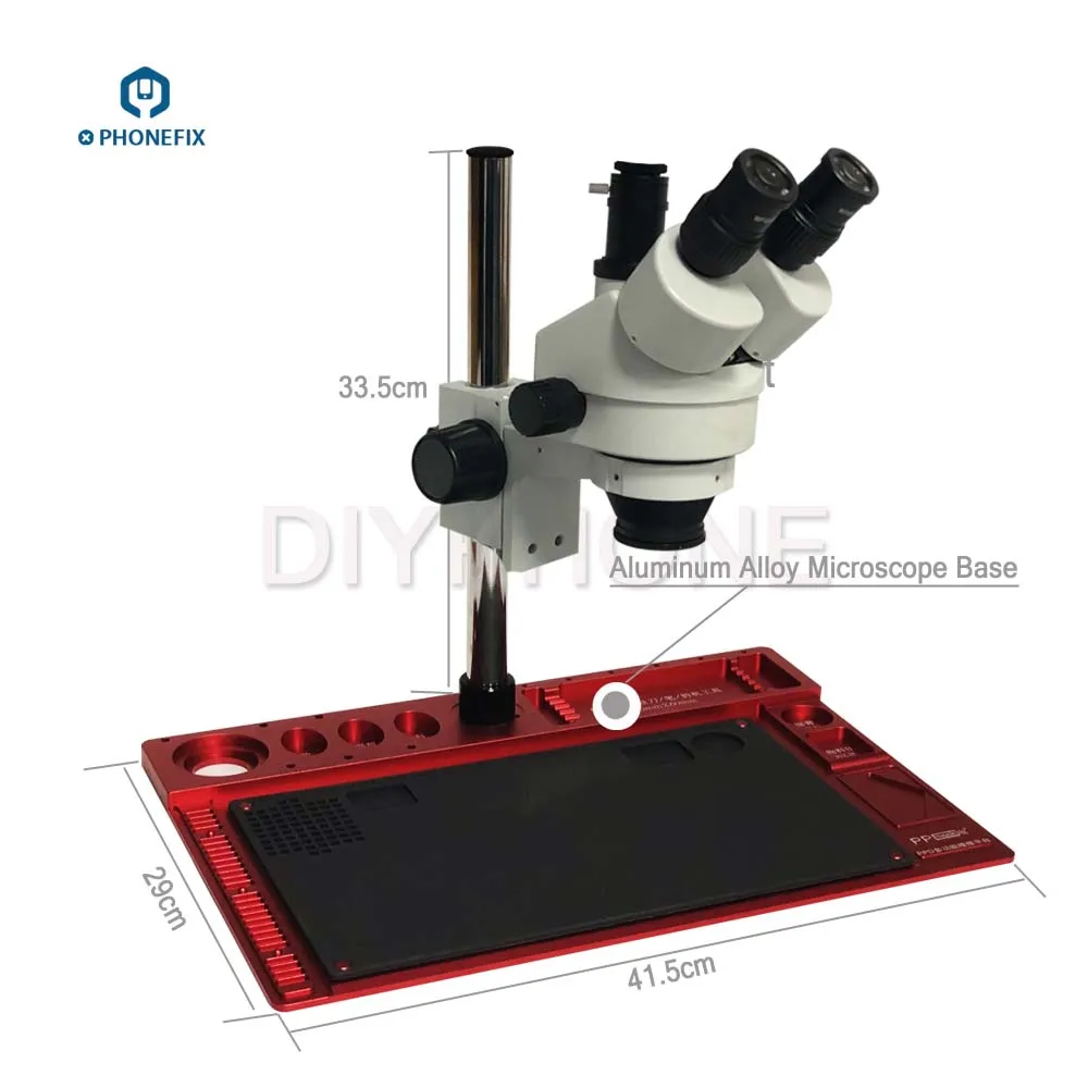Imagem -06 - Base de Suporte de Metal Microscópio com Suporte de Plataforma Manutenção do Telefone Liga Alumínio Esteira Reparo do Telefone Almofada Trabalho Aço Inoxidável