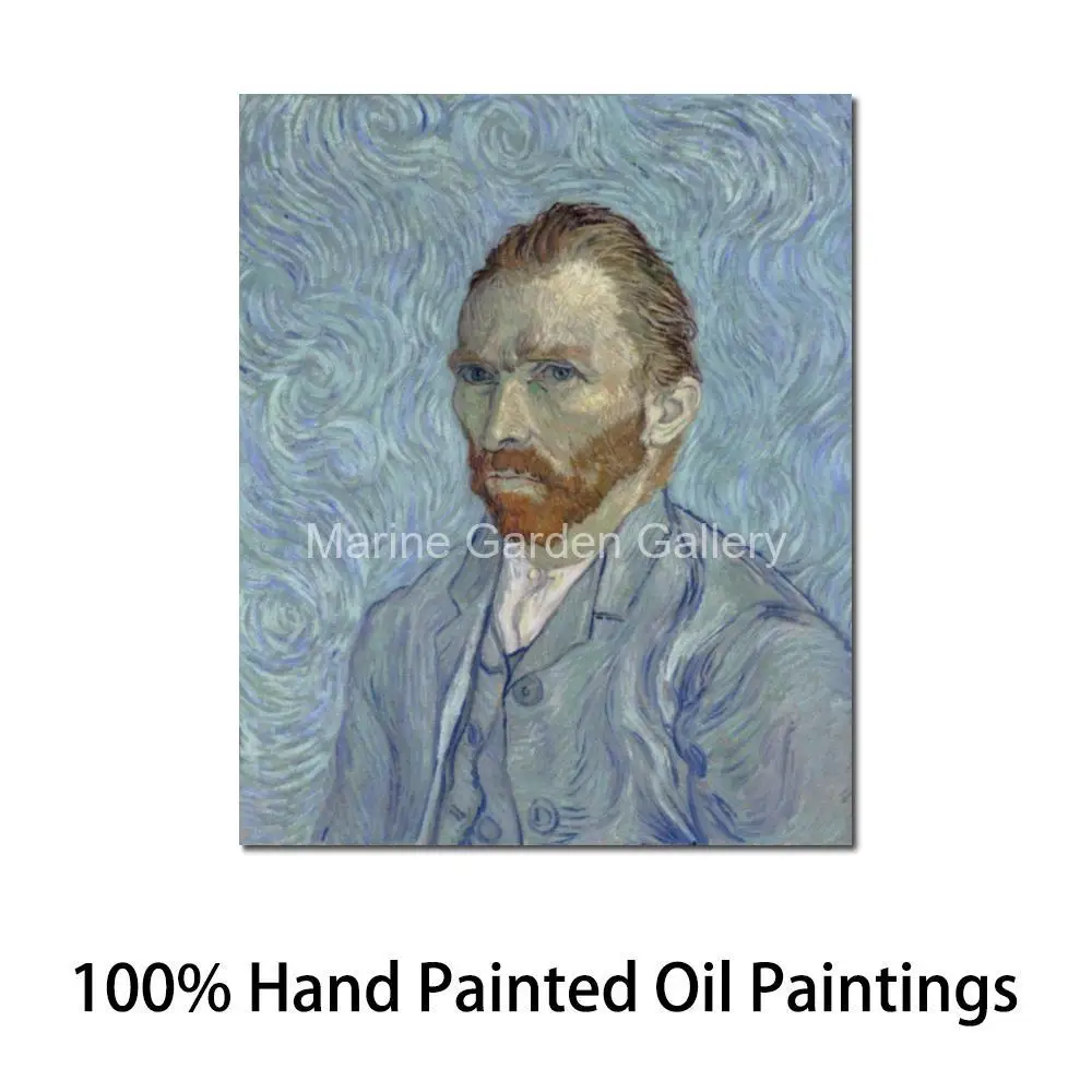 Modern Canvas Art Handmade Oil Painting Self Portrait Of Vincent van Gogh Textured Artwork Study Room Office Decor High Quality