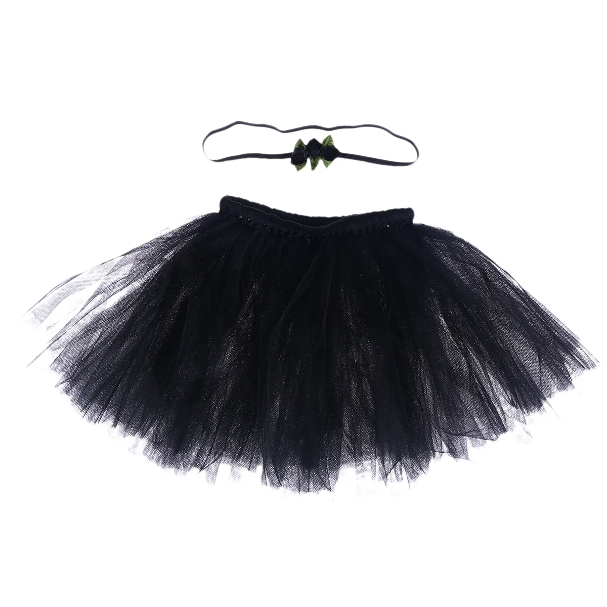 

Tutu Skirt Girl Dress Baby Photoshoot Kids European Tulle Black Lightweight Soft Polyester Elastic Waistband Photography Outfits