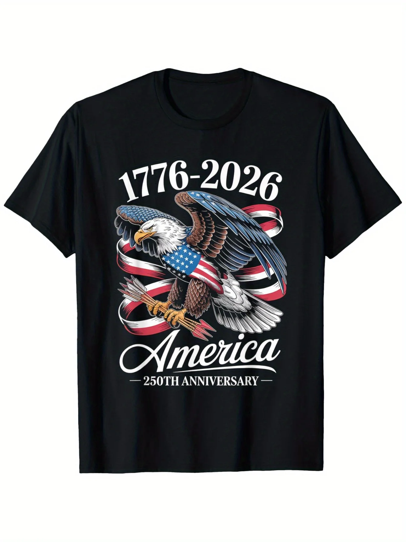 

250th Anniversary of the Founding of the United States 1776-2026 Eagle American Flag July 4th T-Shirt Independence Day T-Shirt
