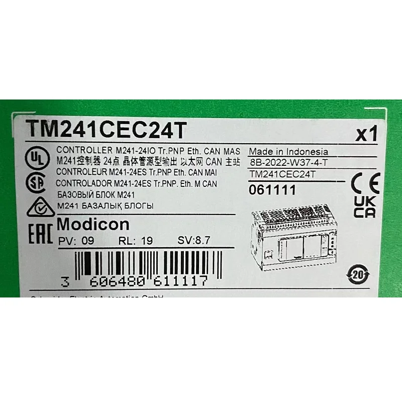 TM241CEC24T Programmable controller PLC Host M241 controller 24-point input/output for Schneider