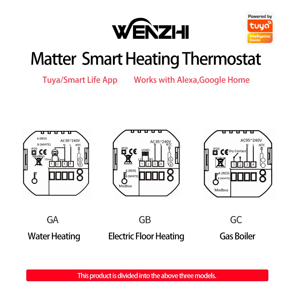 Matter ciepła podłoga ogrzewanie pokoju termostat regulator temperatury woda/elektryczny/kocioł gazowy Tuya Smart Life Alexa Home Homekit