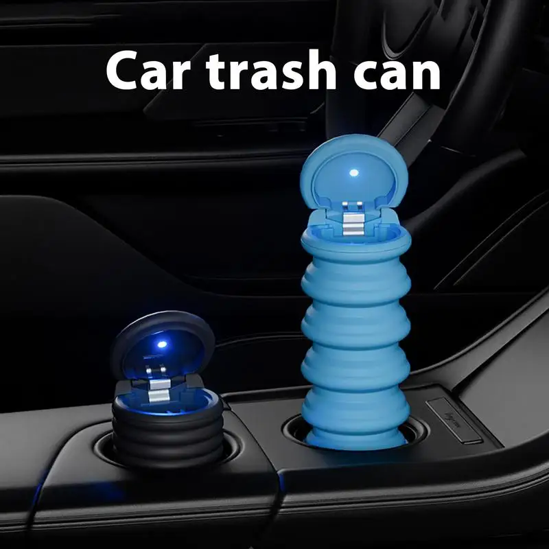 Trash Can For Car Silicone Folding Bucket Car Trash Bucket Waste Bin With Lid , Washable Small Garbage Box Car accessories