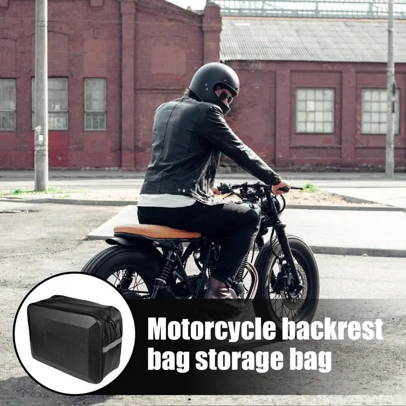

Back Rest Bags for Motorcycles 9L Reflective PVC Motorcycle Rack Bag Cycling Gear Rack Zipper Storage Pouch Quick Release