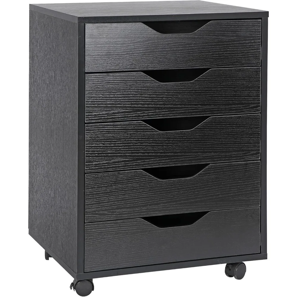 

Комод с 5 ящиками, мобильный шкаф для документов на колесиках, тумба для хранения для домашнего офиса, выдвижные ящики для хранения под столом