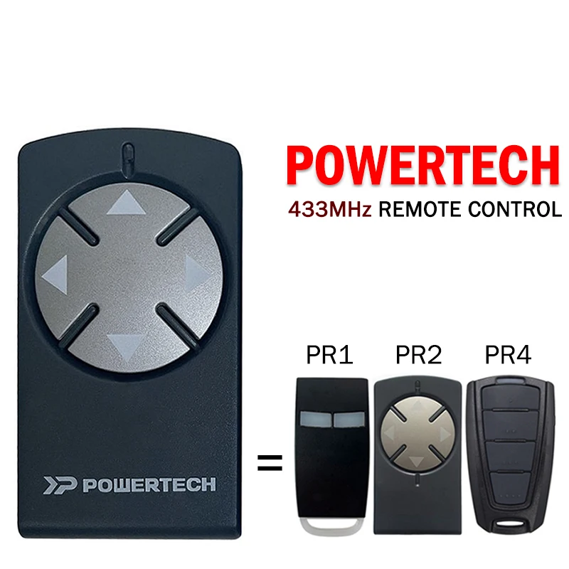 Powertech PR2 PR4 PR1 PR-2 PR-4 PR-1 Electric Gate Remote Control 433MHz Rolling Code 4 Channel Transmitter Garage Door Opener