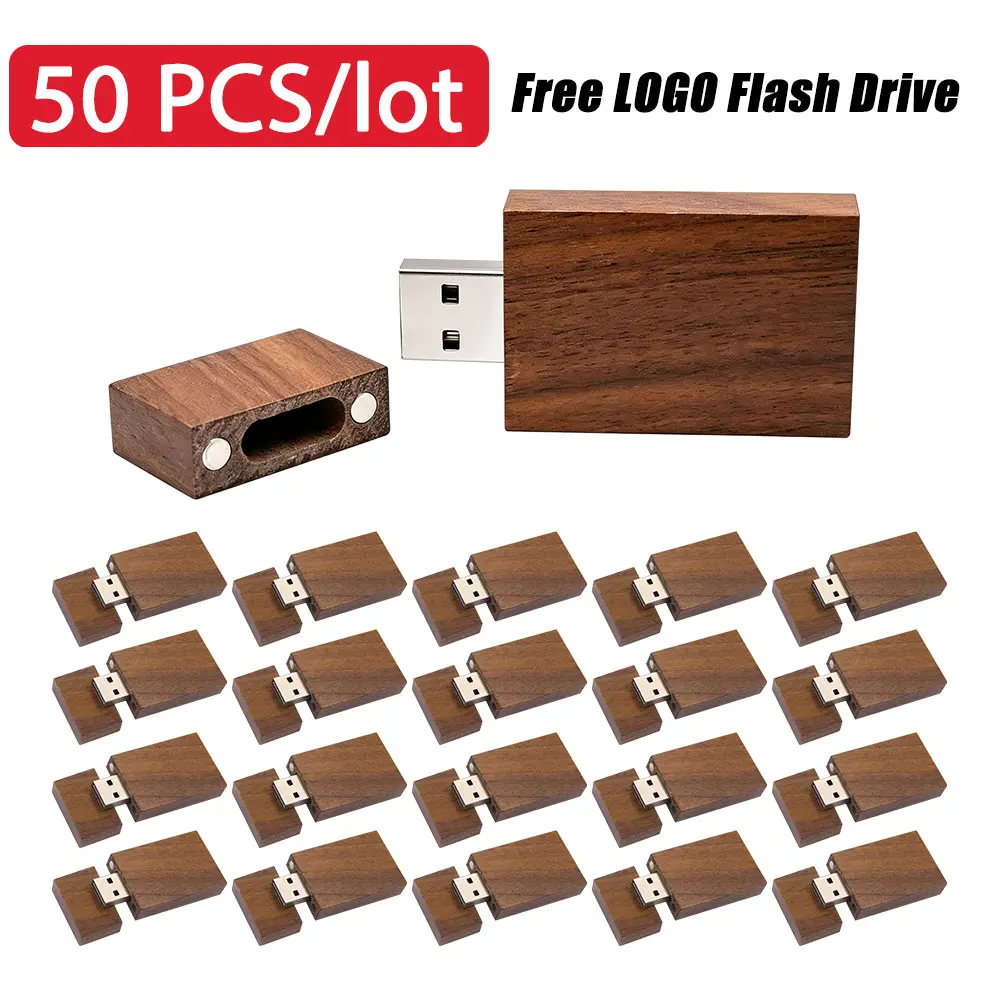 50pcs/lot Free Custom Wooden Wood Logo 4GB 8GB 16GB Usb 2.0 Version Memory Flash Stick Pen Drive for Wedding Photography Gift