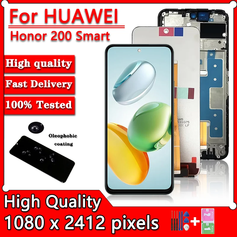 High Quality For Huawei Honor 200 Smart Display For Honor 200 Smart LCD ALT-NX1 Display Screen Touch Panel Digitizer Assembly