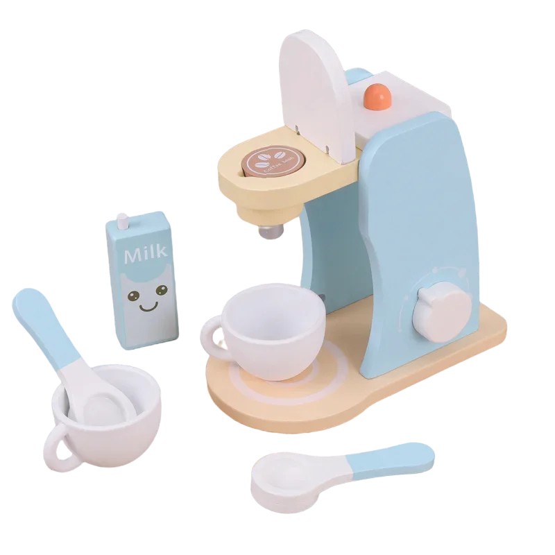 Children Wooden Kitchen Pretend Play House Toys Simulation Toaster Machine Coffee Machine Food Mixer Kids Early Education Gift