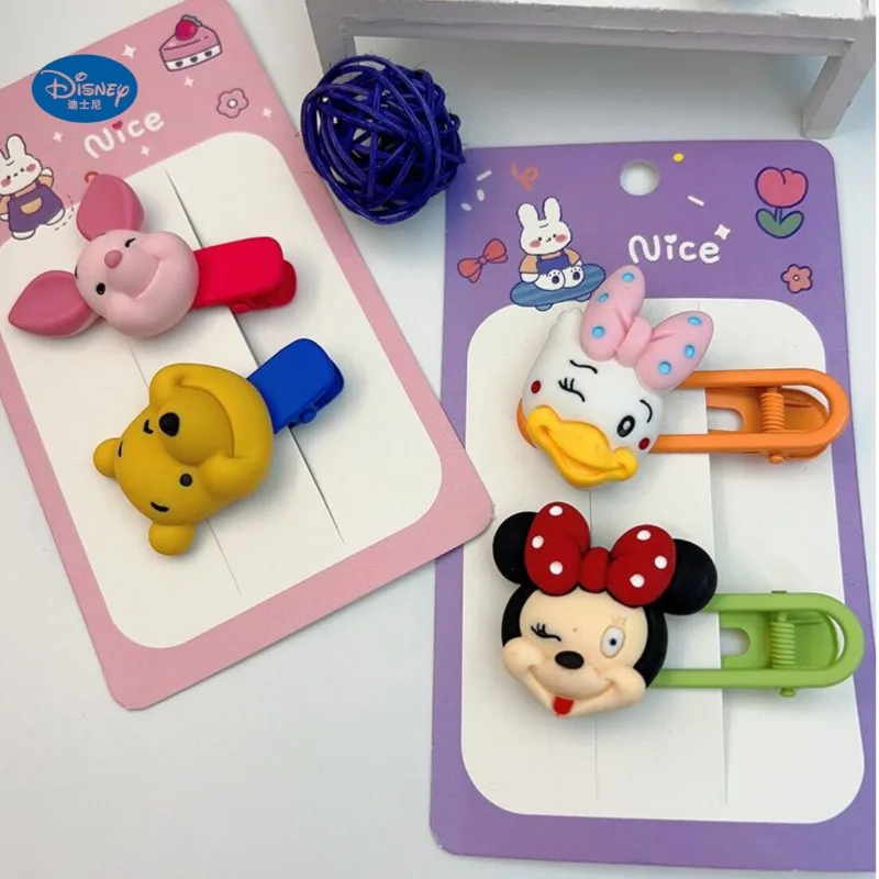 Disney Minnie Mouse Pooh Bear Daisy Duck maialino Cartoon Cute tridimensionale Doll Hairpin Clip per capelli rotti per bambini