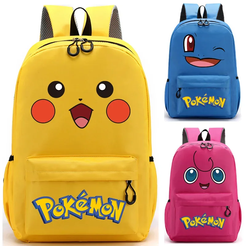 Mochila escolar pokemon pikachu, mochila escolar primária de grande capacidade, charmander, squirtle, mochila de alta qualidade, bolsa para laptop