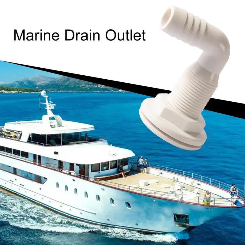 90 Degree Angled Thru-Hulls Thru Drain Connector Damage Resistant Hull Fitting For Marine Onboard Plumbing Drain Outlet Plug