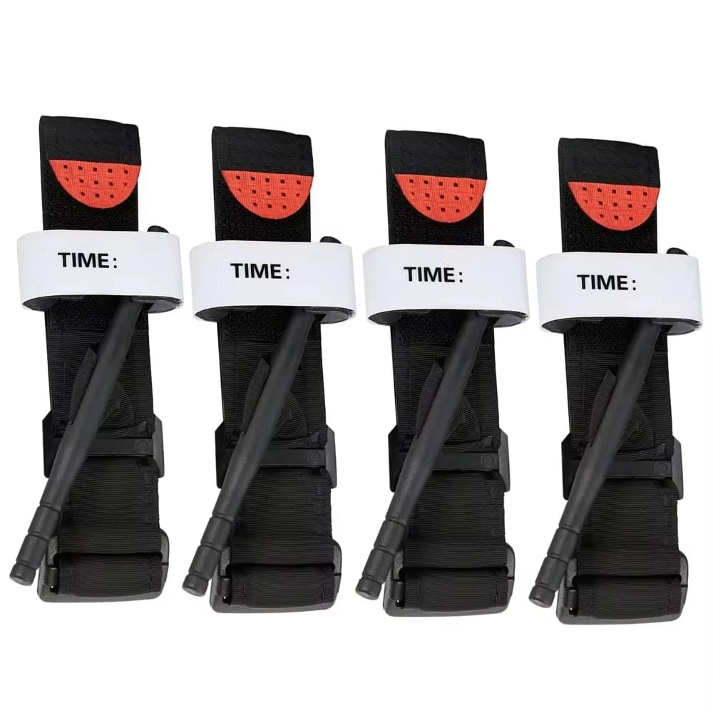 Torniquete tático de combate de sobrevivência, 4 unidades, torniquete giratório 75/95cm, cinto de emergência médica para exterior