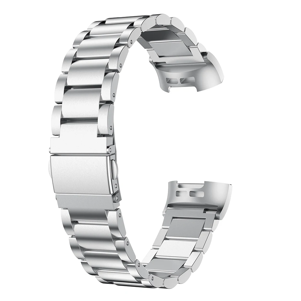 

For Fitbit Charge 3/4 Stainless Steel Smart Watch Replacement Strap Wristband - Silver