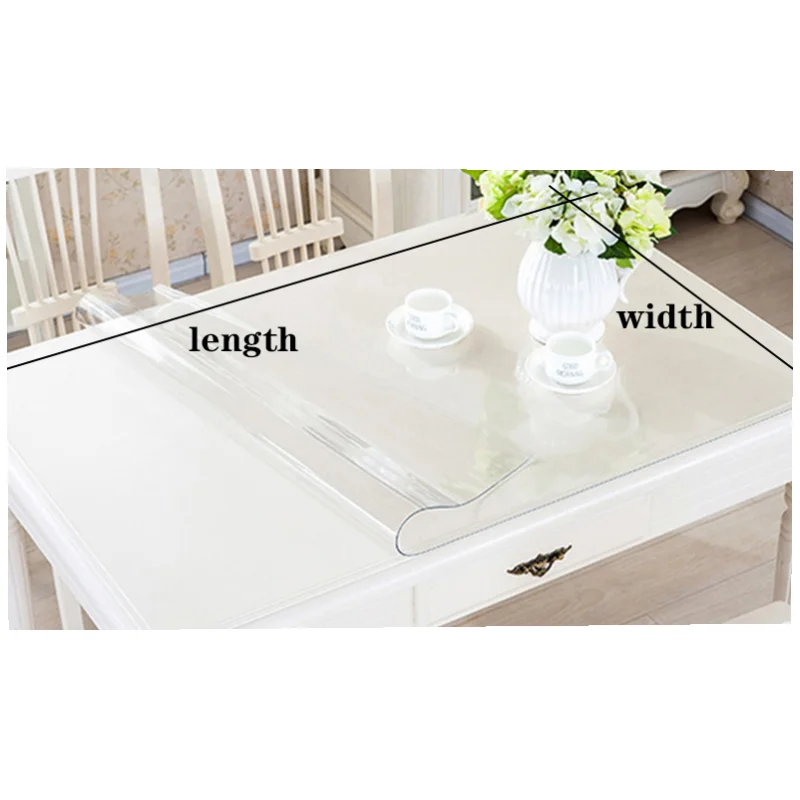 35 cm Width Transparent PVC Tablecloth, Waterproof and Oil-proof Table Covers, 1.0mm Thick, Soft Glass Table Protector. (560