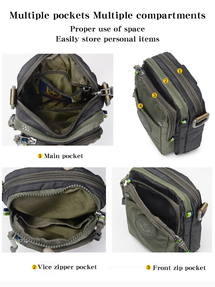Sac à bandoulière Oxford pour hommes, sacs à bandoulière pour bénévoles, sac à bandoulière pour téléphone étanche, sac à bandoulière décontracté